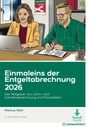 "Einmaleins der Entgeltabrechnung 2026" von Markus Stier. Illustration: Zwei Personen, ein Laptop, ein Notizblock.