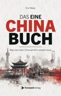 „Das eine China Buch. Was man über China wirklich wissen muss“. Skyline mit Pagode, watercolor-Stil.