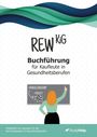 "REW KiG: Buchführung für Kaufleute in Gesundheitsberufen. Arbeitsheft mit Lösungen." Illustration: Frau vor Tafel.