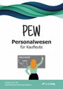 „PEW Personalwesen für Kaufleute“. Illustration: Lehrerin an Tafel, QR-Code. Logo „StudyHelp“.
