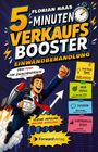 „5-Minuten Verkaufsbooster: Einwandbehandlung. Dein Push für Zwischendurch!“ Illustration eines Mannes mit Raketenrucksack.