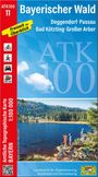 "ATK100 11", "Bayerischer Wald", "Deggendorf·Passau·Bad Kötzting·Großer Arber". Waldsee mit Menschen und Fahrrädern.
