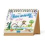 2021 Kleine Landgrüße für Dich. Illustration von Landmotiv mit Fahrrad, Blumen, Tieren und Picknickkorb.