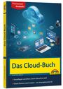 "Das Cloud-Buch" und "Praxiswissen kompakt" sind hervorgehoben. Eine Cloud und Geräte sind in einer blauen digitalen Umgebung.