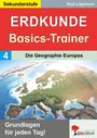 Sekundarstufe, ERDKUNDE Basics-Trainer, Die Geographie Europas. Europa-Karte mit Logo und Baum.