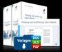 Bücherregal mit "Planung und Ausführung nach GModG", blaues "Vorlagen" Icon mit DOC, XLS, PDF Symbolen darunter.