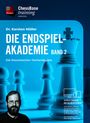 Titel: "DIE ENDPSPIEL-AKADEMIE BAND 2". Großes Schachfigurenbild. Porträt von Dr. Karsten Müller unten links.