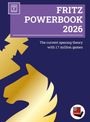 Text: "FRITZ POWERBOOK 2026. The current opening theory with 1.7 million games." Illustration eines goldenen Schachritters.