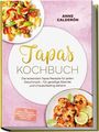 Aufschrift: „Tapas Kochbuch. Die leckersten Tapas Rezepte für jeden Geschmack.“ Gericht: Gemüse und Garnelen.
