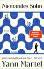 „Niemandes Sohn“ oben, „Roman“ links, „SPIEGEL Bestseller-Autor“ in einem roten Feld. Unten „Yann Martel“.