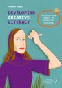 "Developing Creative Literacy" und "The long-term impact of creativity training." Illustration: Frau zieht Augenbrauen nach.