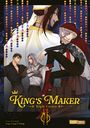 "King's Maker: Triple Crown" steht in gelber Schrift. Vier stilisierte Charaktere in fantasievoller Kleidung.