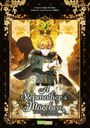 Text: "A Stepmother's Märchen. Eine zweite Chance für meine Familie. Original: Spice & Kitty. Adaption und Artwork: ORKA."

Illustration: Ein junger Mann mit blondem Haar in eleganter Kleidung, hält ein Schwert vor einem reich verzierten Hintergrund mit goldenen Akzenten und zwei Silhouetten.