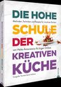 "Die Hohe Schule der kreativen Küche" – Kochbuch von Heiko Antoniewicz & Jürgen Dollase. Teller mit farbigem Essen.