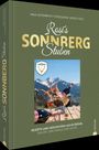 Auf dem Cover steht: "Rosi's Sonnberg Stuben". Darunter eine Flasche Wein mit Gläsern vor Alpenkulisse.