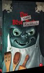 „Das kleine Böse Kochbuch“ auf Zettel; grimmig lächelndes Monster, Kochlöffel und Schürze.