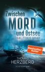 "Zwischen Mord und Ostsee: Salziges Grab. Bestseller-Autor. Thomas Herzberg. Küstenkrimi." Großes Boot, Möwe, stürmisches Meer.