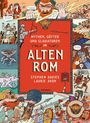 Buchtitel: "Mythen, Götter und Gladiatoren im Alten Rom" von Stephen Davies und Laurie Avon. Comic-Stil Illustrationen.
