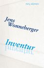 Text "Jens Wonneberger Inventur" in blauen Buchstaben, Hintergrund in hellen, strukturierten Tönen.