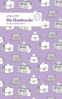 "Linda Stift. Die Handtasche. Eine kleine Kulturgeschichte." Lila Hintergrund mit weißen Handtaschenmustern.