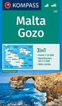 : KOMPASS Wanderkarte 235 Malta, Gozo 1:25.000, KRT