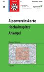 "Alpenvereinskarte Hochalmspitze Ankogel. Wege und Skitouren. 1:25.000. Logo einer weißen Blume auf rotem Hintergrund."