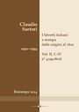 Claudio Sartori: I libretti italiani a stampa dalle origini al 1800. Catalogo analitico con 16 indici, Buch