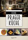 Text: "Kleine Prager Küche", "Hana Rigo", "braumüller". Obere Hälfte zeigt ein gemütliches Café mit gerahmten Bildern, untere Hälfte Speisen.
