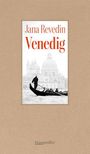 "Jana Revedin Venedig" steht zentral. Darunter ein Bild von Gondeln und einer Kuppel, umgeben von einem hellbraunen Hintergrund.