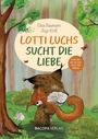 "Lotti Luchs sucht die Liebe" von Elisa Baumann und Joyo Kröll. Illustration: Ein Luchs umarmt ein Eichhörnchen im Wald.