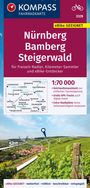 : KOMPASS Fahrradkarte 3328 Nürnberg, Bamberg, Steigerwald 1:70.000, KRT