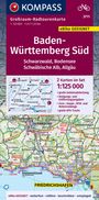 : KOMPASS Großraum-Radtourenkarte 3711 Baden-Württemberg Süd, Schwarzwald, Bodensee, Schwäbische Alb, Allgäu 1:125.000, KRT
