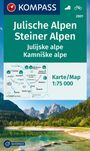 : KOMPASS Wanderkarte 2801 Julische Alpen/Julijske alpe, Steiner Alpen/Kamniske alpe 1:75.000, KRT