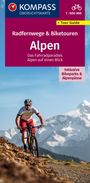 : KOMPASS Radfernwegekarte Radfernwege & Biketouren Alpen - Übersichtskarte 1:500.000, KRT