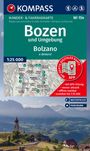 : KOMPASS Wanderkarte 154 Bozen und Umgebung / Bolzano e dintorni 1:25.000, KRT