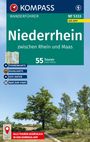 „Niederrhein zwischen Rhein und Maas. 55 Touren Sven Hähle.“ Darunter ein Weg durch eine Landschaft mit Bäumen.