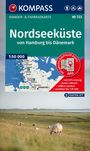 KOMPASS Wanderkarten-Set 723 Nordseeküste von Hamburg bis Dänemark (2 Karten) 1:50.000, KRT
