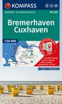 KOMPASS Wander- & Fahrradkarte Nr. 400, Bremerhaven Cuxhaven, Maßstab 1:50 000, mit digitaler Karten-App und Strandbild.