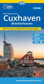 ADFC Regionalkarte Cuxhaven Bremerhaven mit 9 Tourenvorschlägen. Wetterfest, GPS-Download, E-Bike-geeignet. Skyline am Wasser.