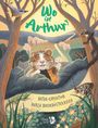 Wo ist Arthur? Natur-Expedition durch Niederösterreich. Illustration mit Tieren, die sich in einer Waldlandschaft aufhalten.