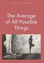 Text: "The Average of All Possible Things" von Daniela Henry. Illustration: Silhouette einer Person und ein großer Fuß auf einem Bügeleisen.