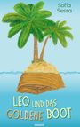 Der Titel lautet „Leo und das goldene Boot“ von Sofia Sessa. Zwei Palmen stehen auf einem gezeichneten goldenen Boot im Wasser.