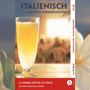 "Italienisch mit lustigen Kurzgeschichten. Il cinema sotto le stelle. Ein Glas Orangensaft auf einem Tisch."
