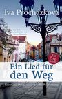 Der Text umfasst: "Ein Lied für den Weg", "Ein Prag-Krimi", "Kommissar Holina ermittelt in der Philharmonie". Straßenansicht.