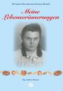 "Meine Lebenserinnerungen" in roter Schrift, Portraitfoto einer Frau, Gebäckmotive darunter auf hellblauem Hintergrund.