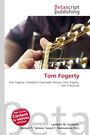"Tom Fogerty" in roter Schrift, darunter Begriffe wie "Creedence Clearwater Revival". Nahaufnahme einer Gitarre spielenden Hand.