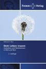 Oben: "Fromm Verlag" mit Kreuzsymbol.  
Mittig: Pusteblume auf hellblauem Hintergrund.  
Unten: "Dem Leben trauen" von Edeltrud H. Maus.