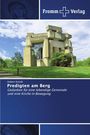 Oben: "Fromm Verlag" mit Logo. Mitte: Betongebäude vor blauem Himmel. Unten: Buchtitel "Predigten am Berg".
