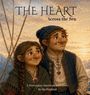 "The Heart Across the Sea", unter Bergpanorama und zwei lächelnden Figuren mit Zöpfen und Mützen, Troll-Illustration.