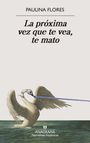 "PAULINA FLORES, La próxima vez que te vea, te mato. Ein Schwan in ruhigem Wasser, Flügel erhoben, Band im Schnabel."